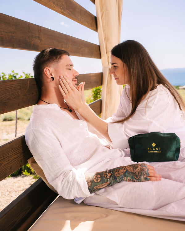 Green Velvet Cosmetic Bag