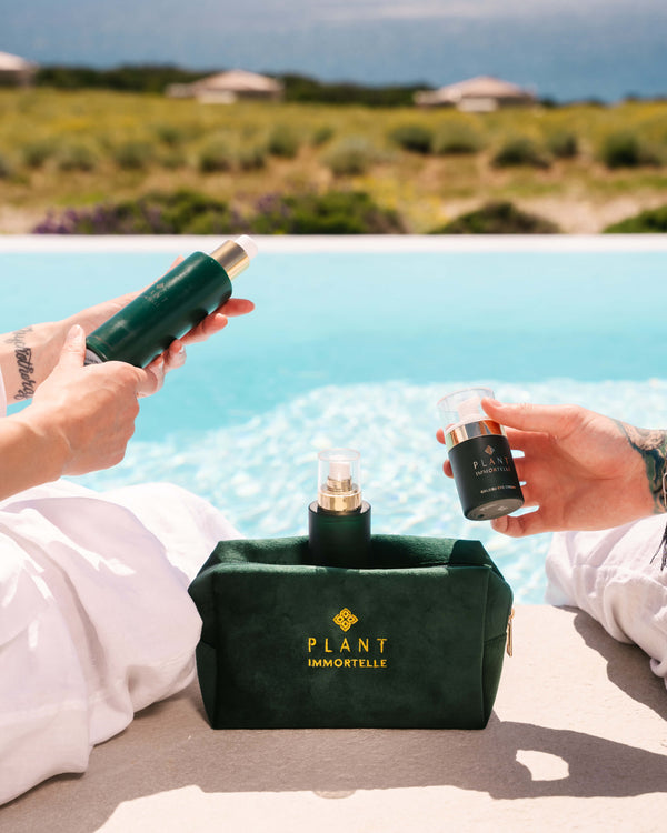 Green Velvet Cosmetic Bag