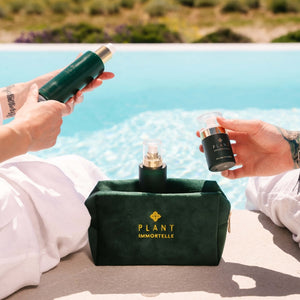 Green Velvet Cosmetic Bag